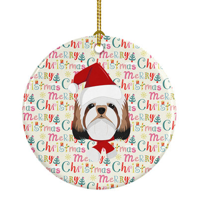 Ornement suspendu Shih Tzu Merry Christmas