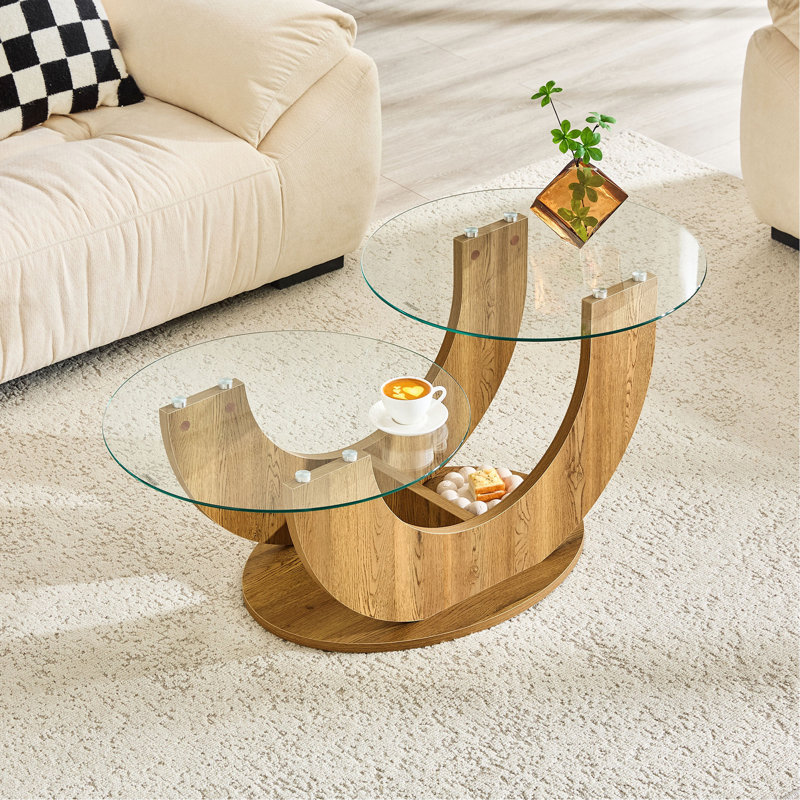 Table basse Creative, Transparent/Wood