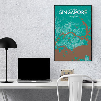 Carte de la ville de Singapour, impression