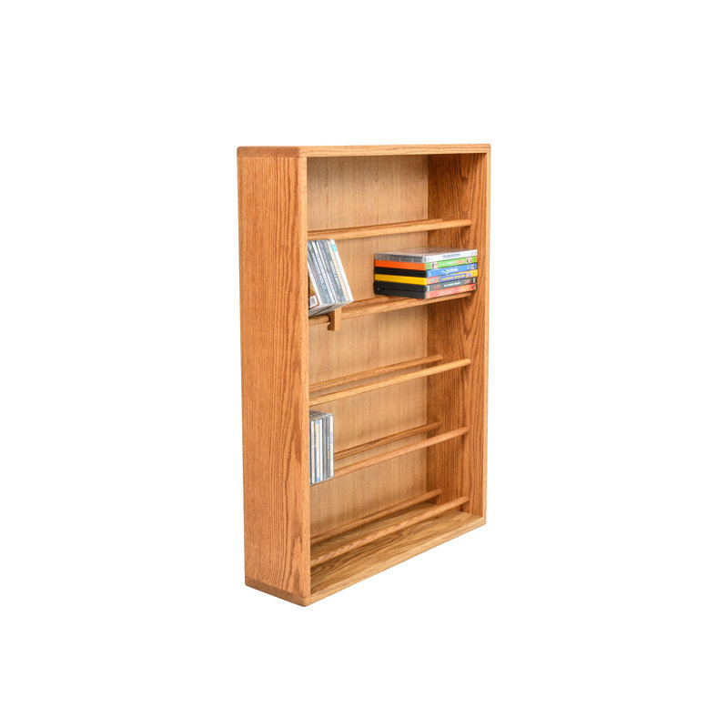 Dowel-Style Wooden CD Rack - 06W Series, Clear, 33.5" H x 24.25" W x 6.5" D