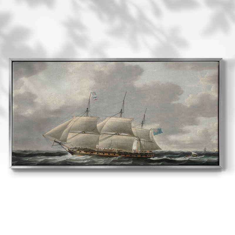 Série nautique-CCDCCI - Toile tendue avec châssis tendue, prête à être accrochée, Argent argent, H 21 po x l 41 po
