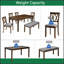 Ensemble de table de salle à manger élégant en bois 6 pièces avec 4 chaises et un banc, design moderne pour des réunions de famille confortables et des expériences culinaires élégantes