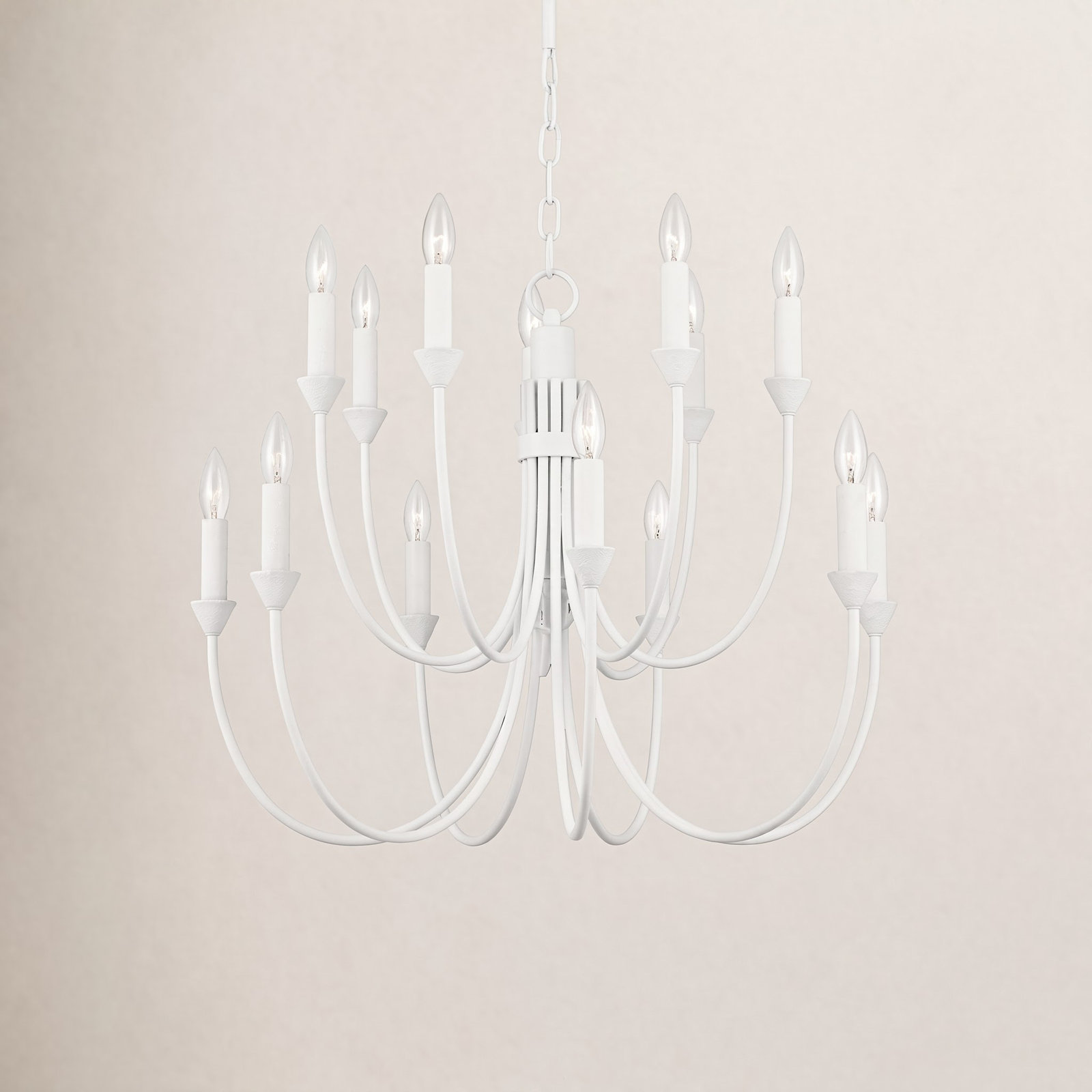 Alexandria 14 - Light Dimmable Chandelier, Gesso White