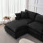 Canapé modulaire en L en chenille avec repose-pieds-690368407