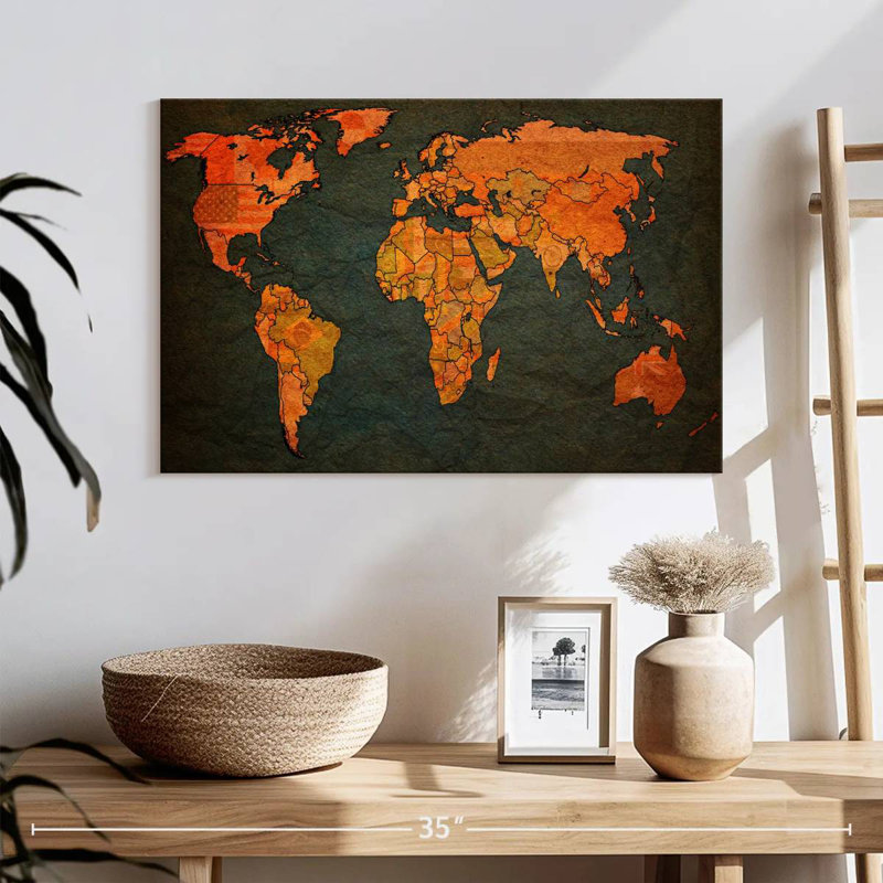 Aliaz Flags World Map, 16" H x 24" W
