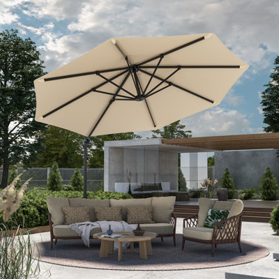 Shandice 11‘ Cantilever Umbrella with Crank Lift
