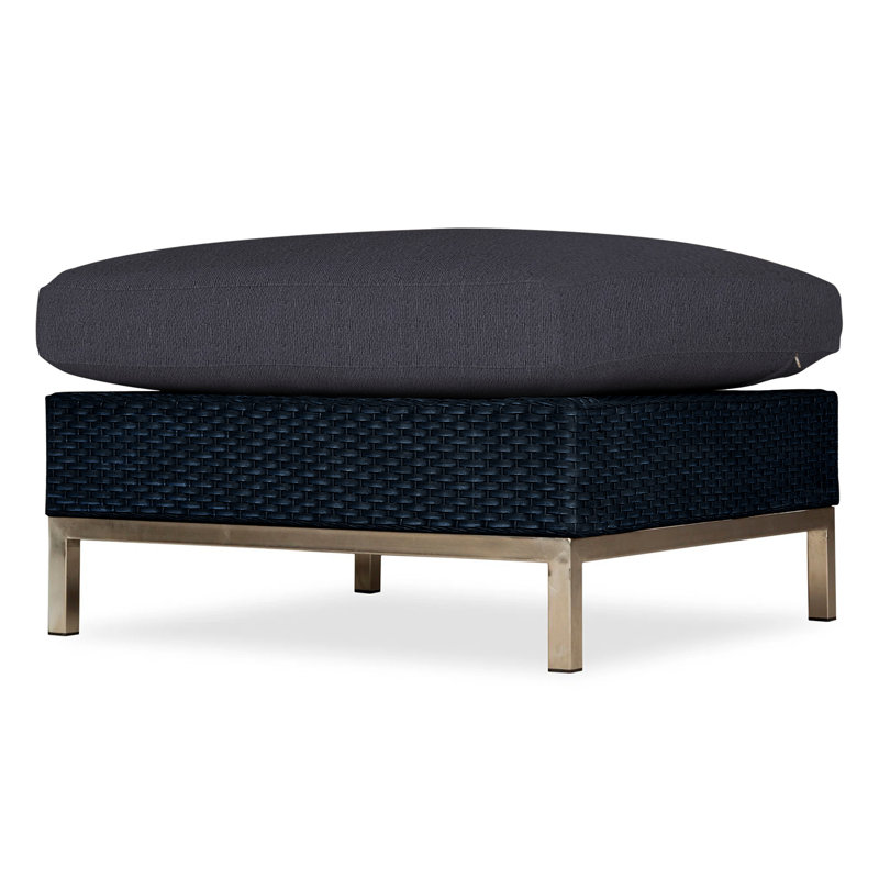 Elements Outdoor Ottoman, Ebony, Cottage Pepper