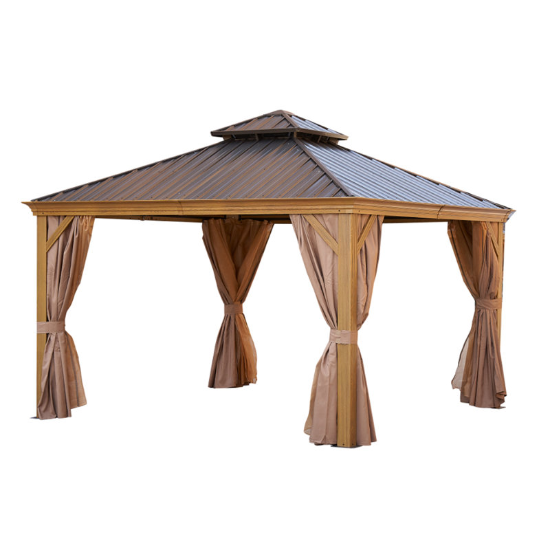 Abri de jardin pour patio en métal l 12 pi x P 12 pi