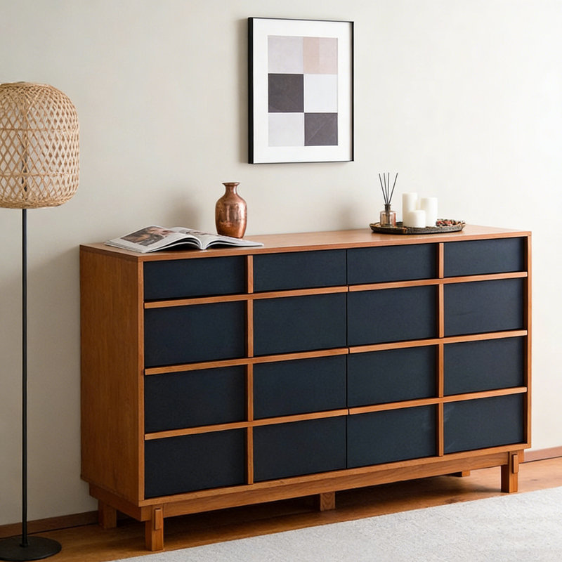Buffet de style minimaliste français, Noir / brun