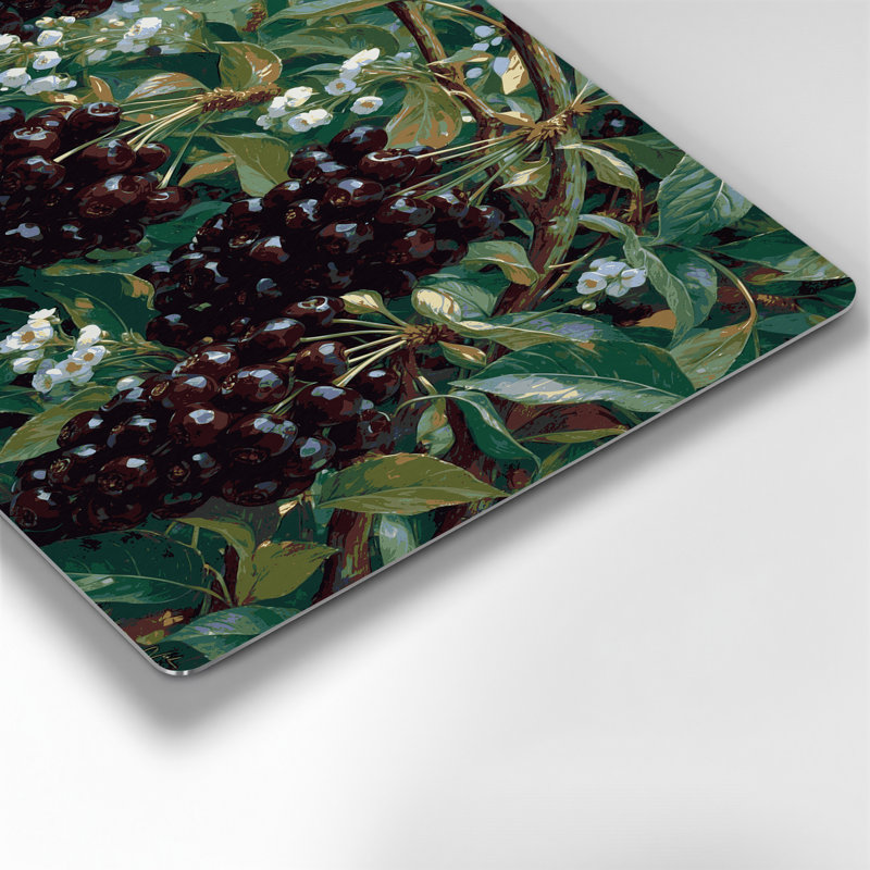 Art mural en métal noir Fruit Chokecherry, H 11 po x l 14 po