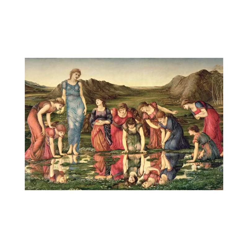 The Mirror Of Venus, 1870-76 by Edward Coley Burne-Jones - Painting on Canvas, 66.04cm H x 101.6cm W x 1.91cm D