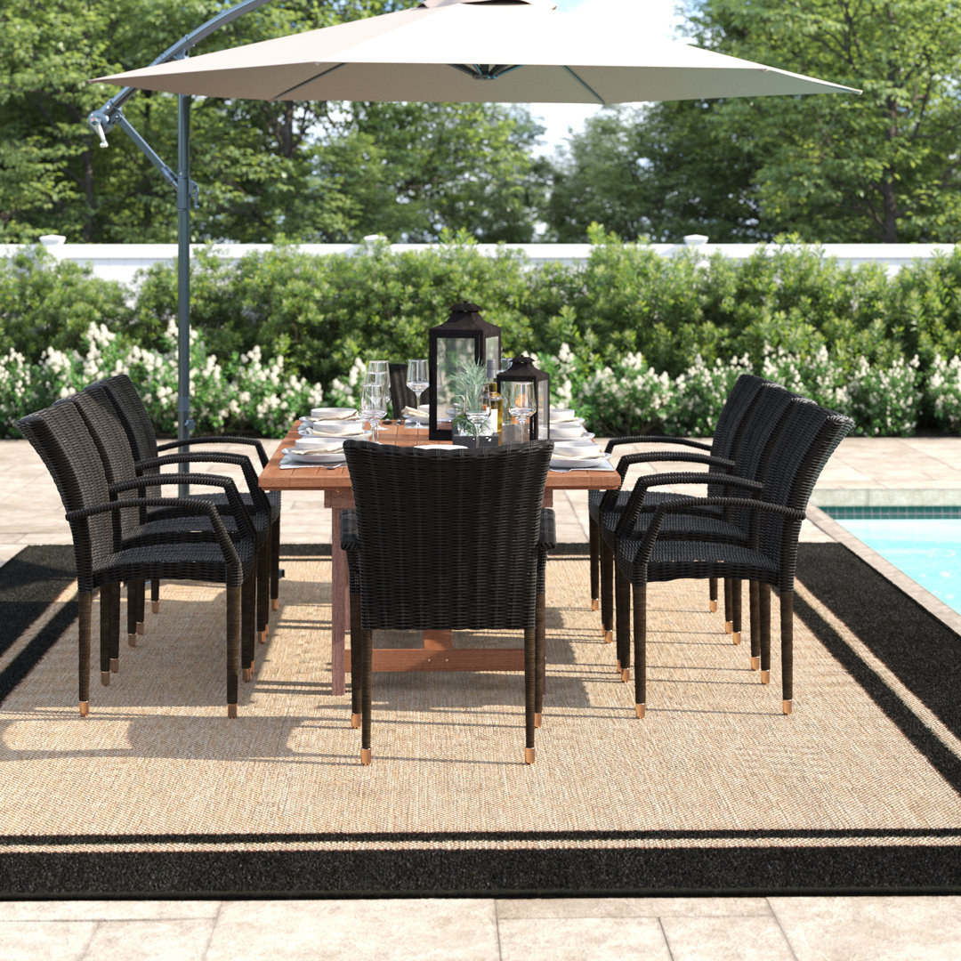 Anautica 8 - Person Wicker Patio Dining Set with Rectangular Table Lark Manor™