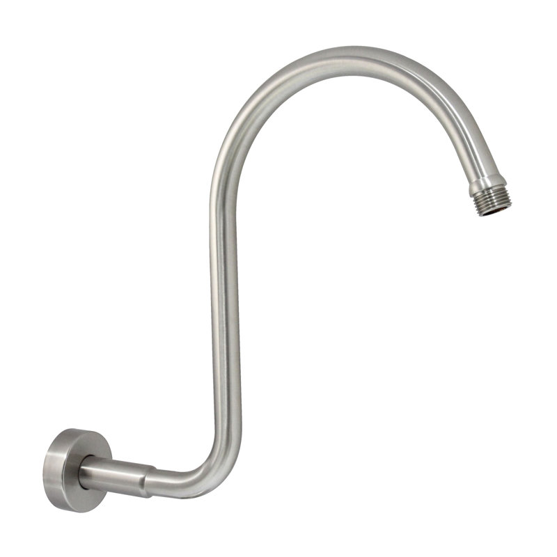 Bras de douche avec bride, Nickel satiné