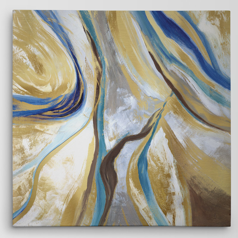 « agate & gold ii », reproduction de peinture à l’acrylique sur toile, H 16 po x l 16 po x P 1,5 po