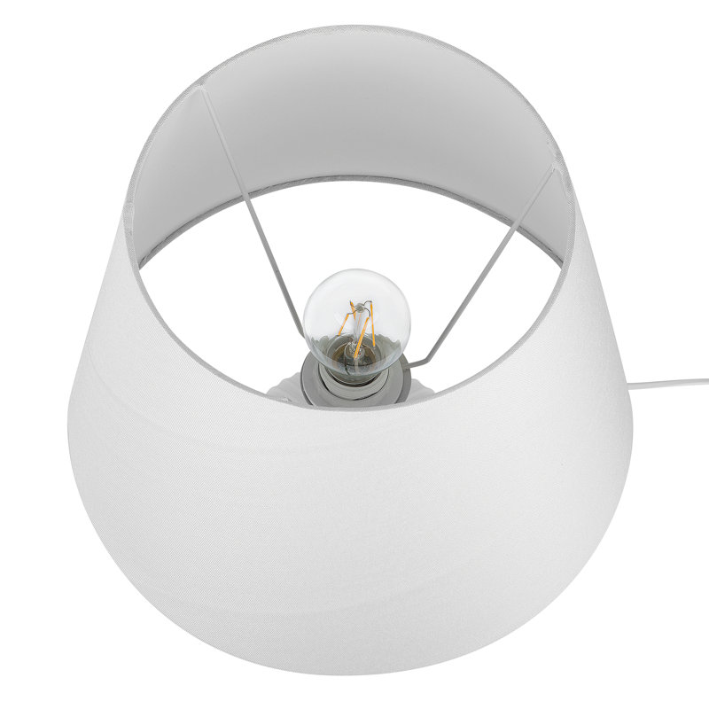 Addison Ceramic Table Lamp, White Base/Cream Shade