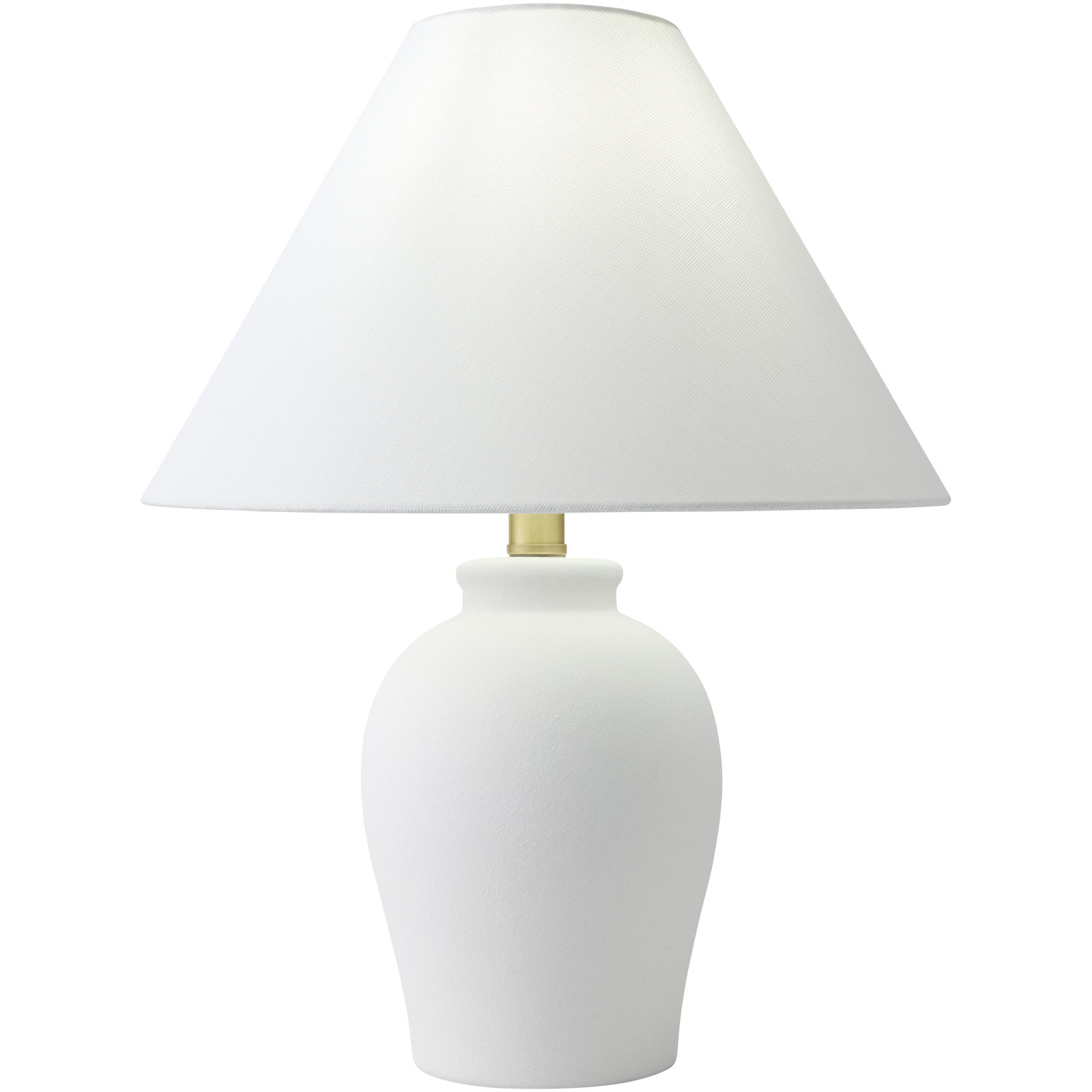 Chemise Ceramic Table Lamp, White, White, Linen
