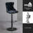 Modern Upholstered Black Swivel Velvet Bar Stools (Set of 4)-968169768-959676543