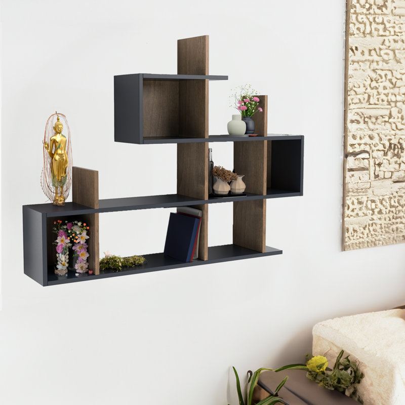 Floating Shelf, Brown/Black
