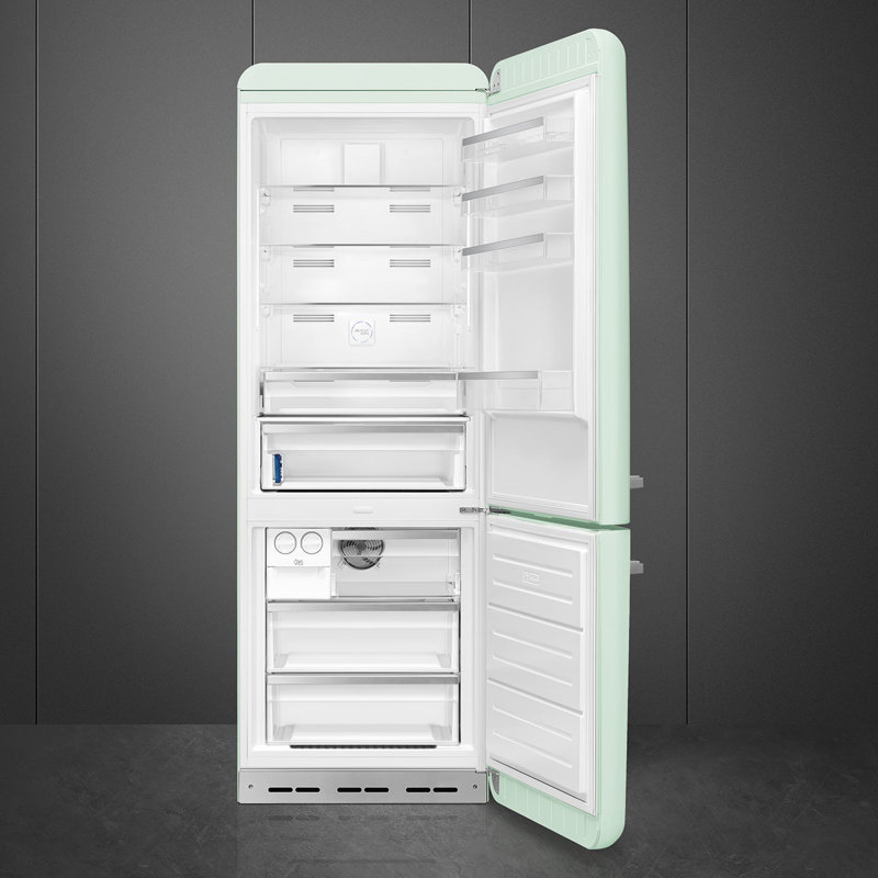 SMEG 27.8" Bottom Freezer 16.26 cu. ft. Energy Star Refrigerator, Pastel Green, Left Handed