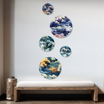 Rasco - ensemble de 5 art mural abstrait bord de mer