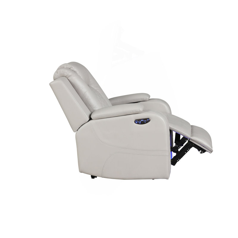 Fauteuil inclinable électrique à DEL en similicuir, Beige