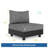 2-Piece Gray Aluminum Modular Armless Chairs For Pool Garden Balcony Porch (Set Of 2)