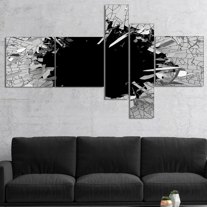 « abstract brokened wall 3d design », impression à multiples images sur toile