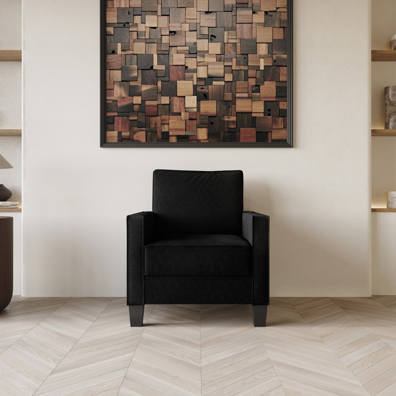 Roldao Square Arm Chair, Black