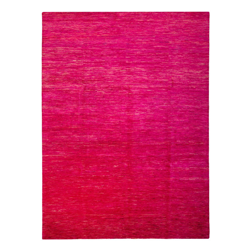 Solid Silk Rug, Pink, Rectangle 9' x 12'