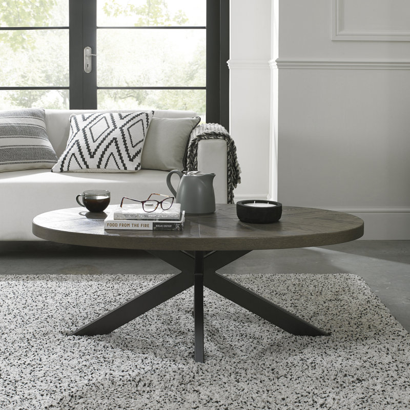 Stotts Cross Legs Coffee Table, Fumed Oak