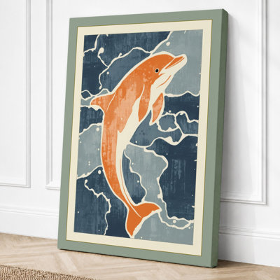 Swimming Koi Japandi - Wrapped Canvas