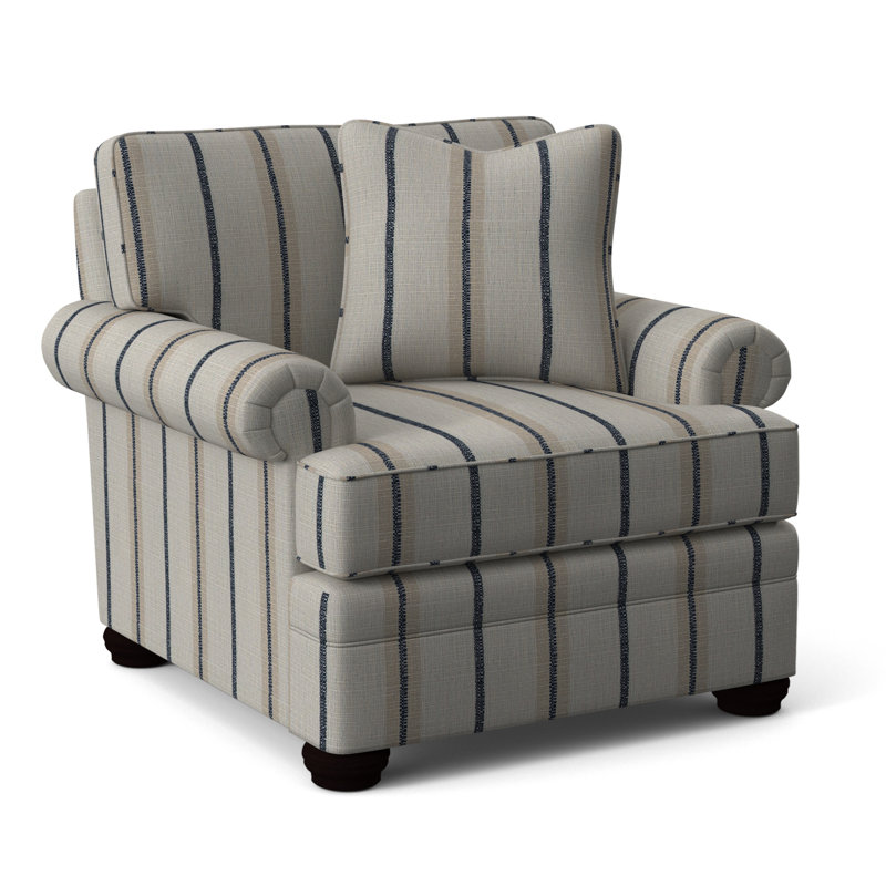Kensington Armchair, Black Buffalo Check; 0120-81, Java Finish