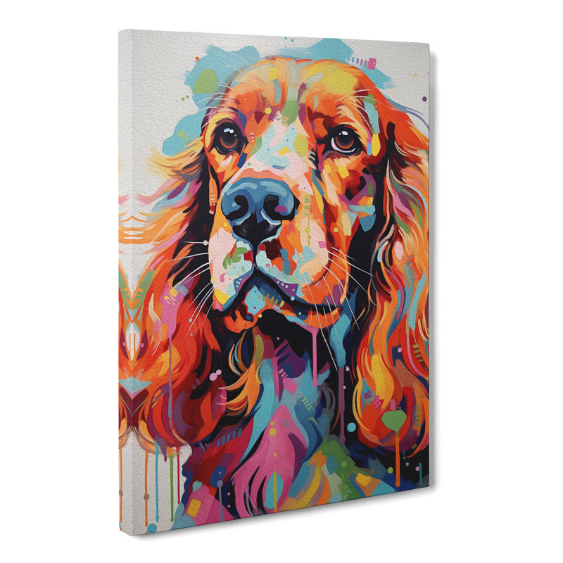 Cocker Spaniel Abstract - Wrapped Canvas Print, 60cm H x 40cm W x 3cm D