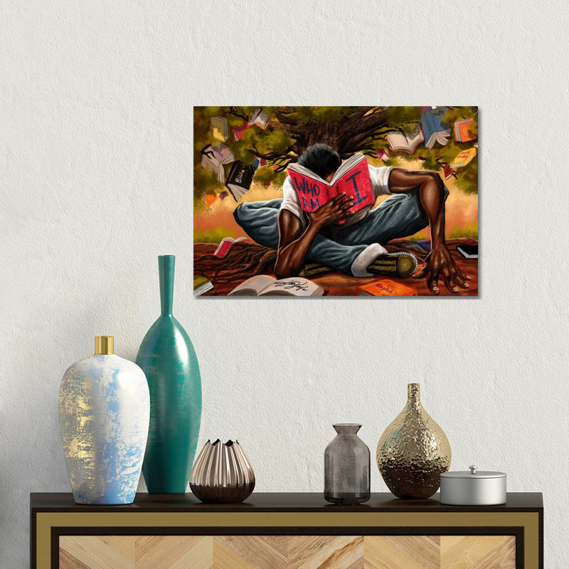 Arbre de la connaissance sur toile par DionJa'y, Toile tendue, H 12 po x l 18 po, Sans cadre