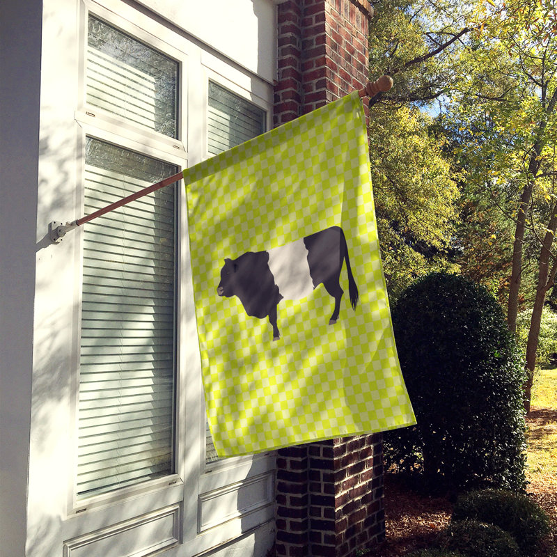 Galloway de vache à 2 côtés 40 x 28 po à ceinture drapeau maison, Vert