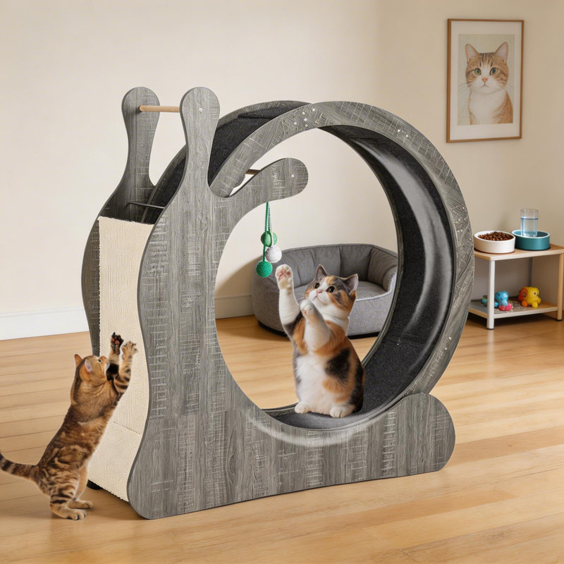 Scratching Post, 116cm (W) x 36cm (D) x 111cm (H), Grey
