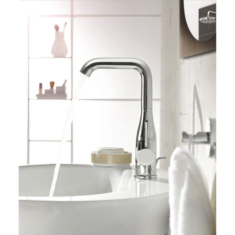 GROHE Essence Single Hole Bathroom Faucet with Single Handle, Size Large, Star Light Chrome