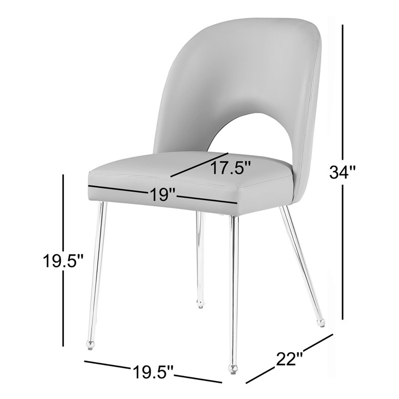 Tiyrene 19.5'' H Vegan Leather Upholstered Side Chair, Cream Vegan Leather