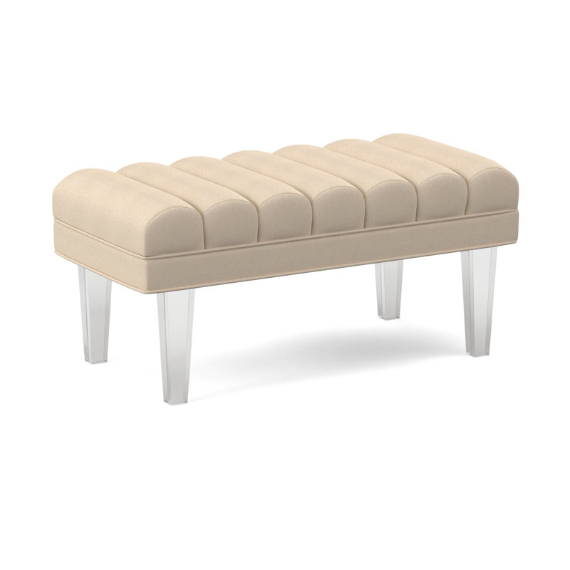 Banc rembourré Lana, Ivoire filigrane, H 18 po x l 35 po x P 18 po