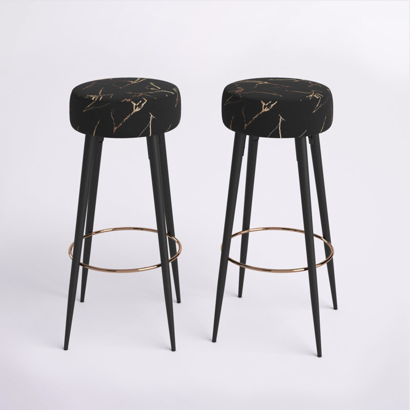 Tabouret de bar et de comptoir Della, Noir, Tabouret de bar (siège d’une hauteur de 30 po)