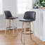 Tabouret de comptoir à hauteur fixe de 26 po avec pieds en bois cintré et repose-pieds rond Thea-103457366-103457373-103457377