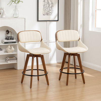 Shontina Faux Leather Swivel Bar Stool
