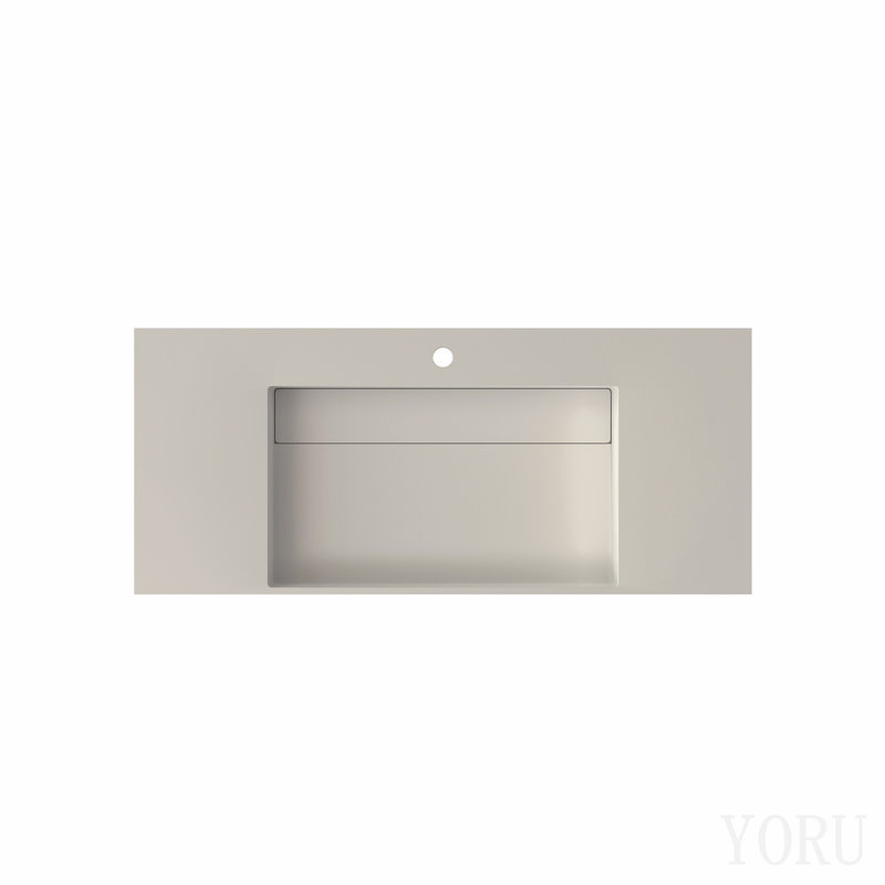 Lavabo à surface solide de 42 po, couleur blanc mat