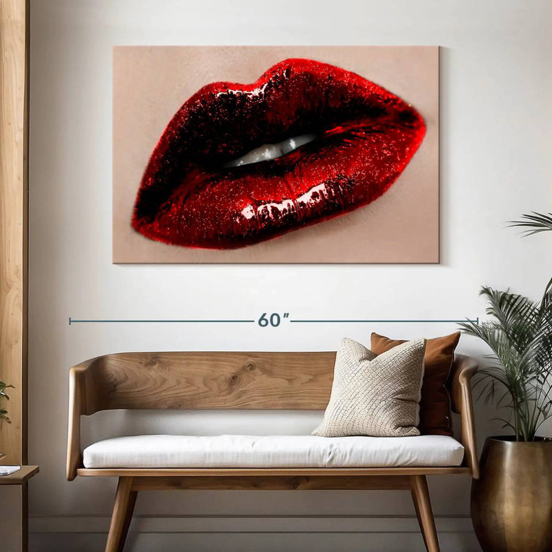 Shuttleworth Dark Red Lips, 32" H x 48" W