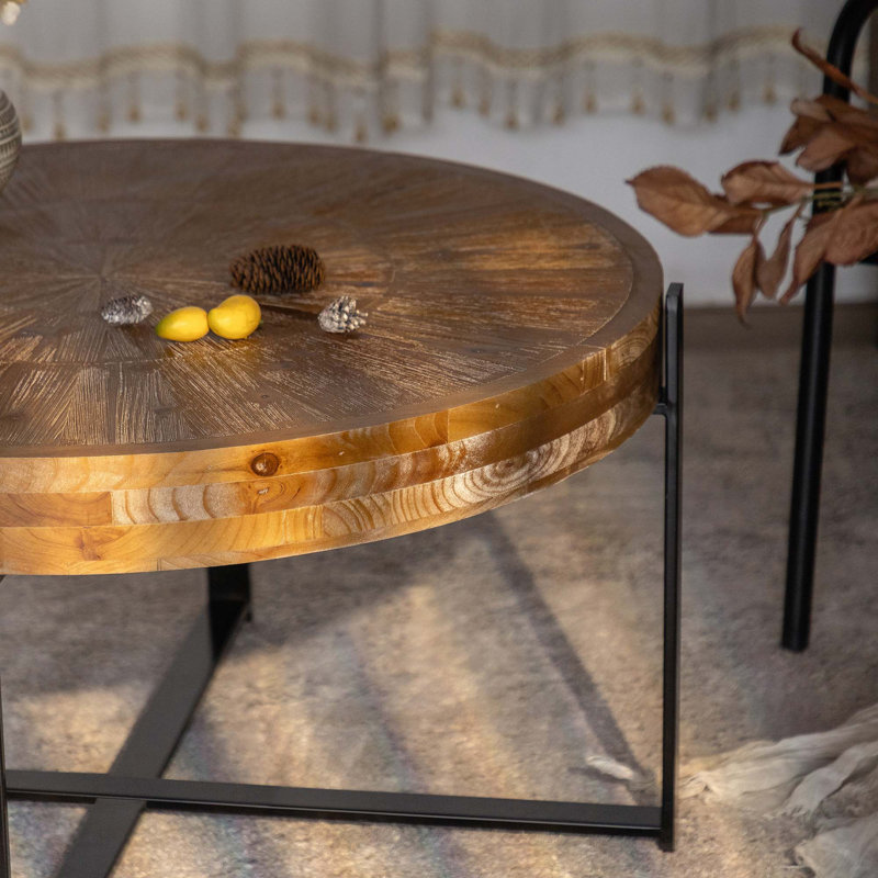 Table basse Ceairra, H 17,91 po x L 33,46 po x l 33,46 po, Noir