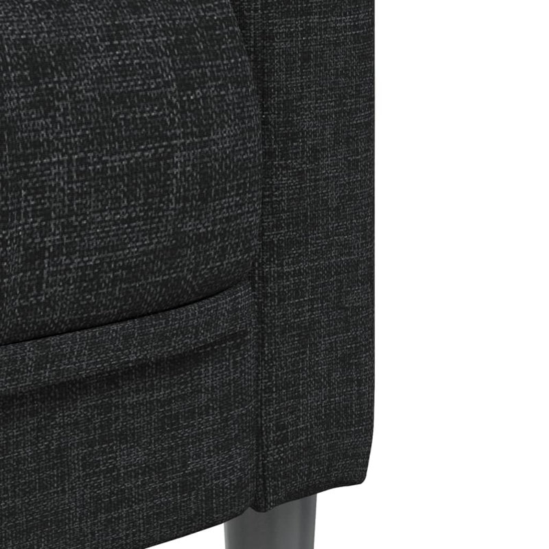  Ensemble de canapé en polyester noir, contreplaqué, ensemble de canapé en bois massif, Noir