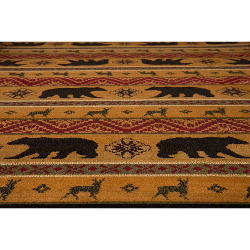 Tapis taupe rectangulaire à imprimé animal Sayre, Rectangle 5 pi 3 po x 7 pi 2 po