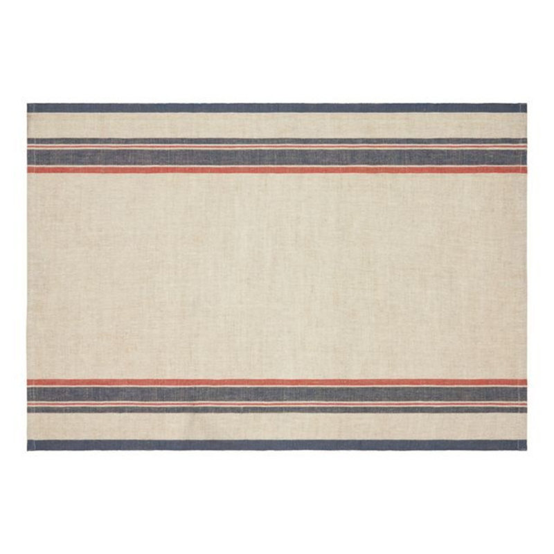 Antibes Tea Towels, Natural/Red