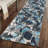 Florentia Floral Black/Gray/Cream Non-Slip Rubberback Area Rug-447009091