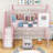 Twin Size Metal Loft Bed With Roof Design And Staircases-212840598
